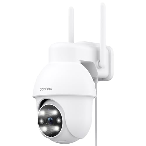 GALAYOU 2K Überwachungskamera Aussen, 360° PTZ WLAN IP Kamera Überwachung Aussen, WiFi Outdoor Camera mit Farbnachtsicht, 2-Wege-Audio, IP65 wetterfest für Garten/Haus/Wohnung, Y4
