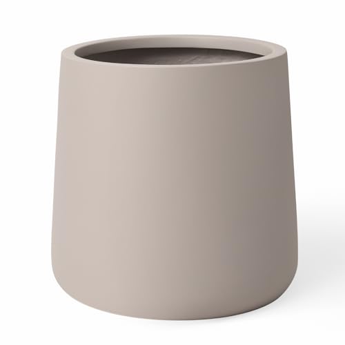 KUTE NEST 12.6' Premium Conico Fiberstone Outdoor Planter - Taupe