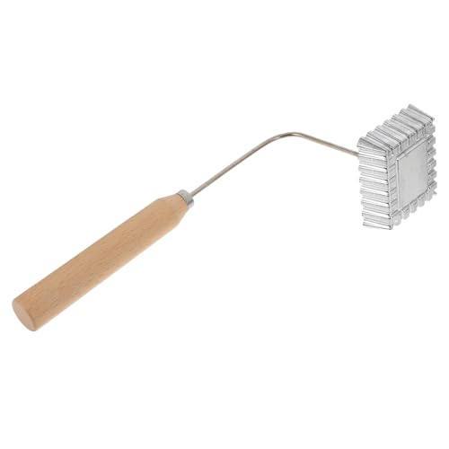 SEWACC Molde Casero de Aluminio para Freír Snacks Fritos Molde Antiadherente para Buñuelos Tortitas de Rábano y Gambas 1 Unidad Plateada Mango Utensilio de Cocina para Fritura Casa