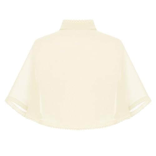 YiZYiF Girls Chiffon Shawl Top Bolero Cardigan Shrugs Sheer Flower Girl Communion Party Dress Cover Up Accessory2