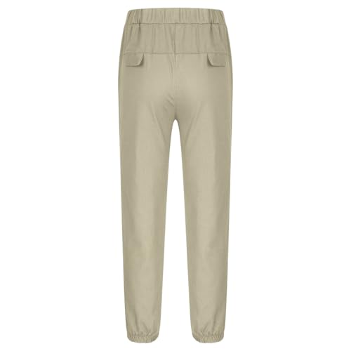 Boys Linen Jogger Pants Elastic Waist Comfortable Loose Fit Casual Drawstring Trousers for Spring Summer Outdoor2