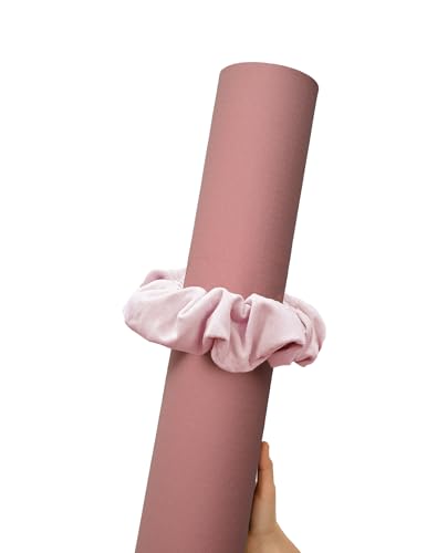 Mirmire Yoga Mat Scrunchie - Yoga Mat Holder - Soft & Luxurious Fabric - Yoga Mats Scrunchy Light Pink
