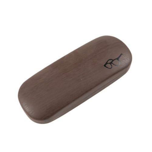 Étui à lunettes rigide haut de gamme au design bois marron foncé élégant