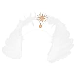 VERDANVERSE Diadema Elegante de Plumas White de Ángel para Banquetes y Fiestas Obsequios, Accesorio Delicado y Fácil de Usar para Fotos