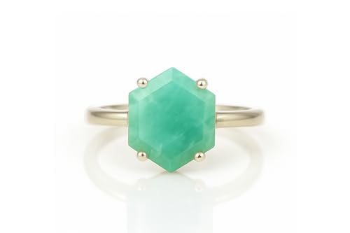 Bague en amazonite ajustable sans nickel faite à la main - 8