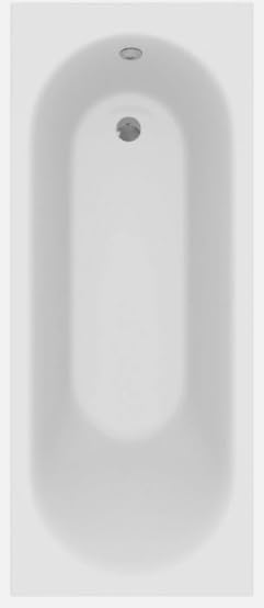 Modern Bathroom Single & Double Ended Straight Bath Gloss White Acrylic Bathtub End Side Panel Options (Curved Single End 1700 x 700mm)