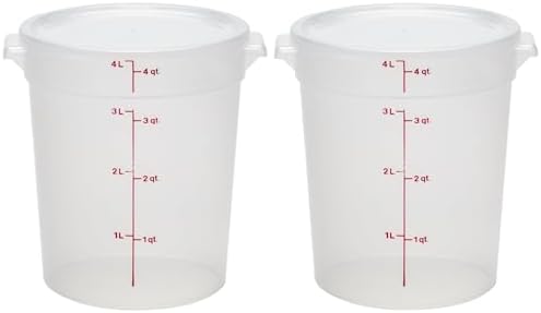 Amazon.com: Cambro 4-Quart Round Food-Storage Container with Lid, Set ...