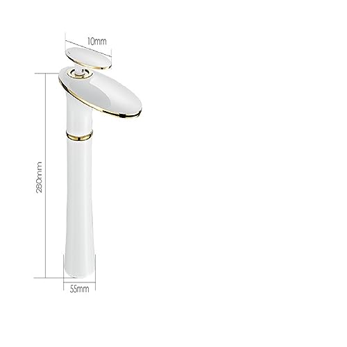 Robinet de lavabo anti-éclaboussure avec sortie cascade en cuivre - 8