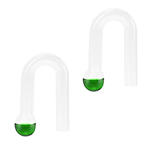 Senzeal 2Pcs Hang On CO2 Drop Checker Glass Aquarium Monitor CO2 Indicator for Planted Fish Tank
