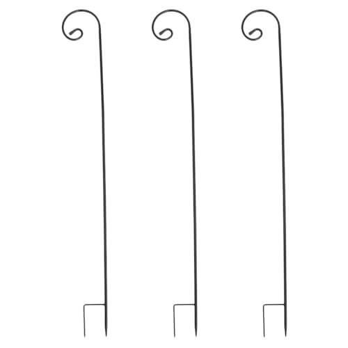 Garneck 3pcs Iron Shepherd Hook Durable Hanging Hooks for Outdoor Wedding Aisles Holiday Decorations and Flower Pots Height Easy Installation Resistant Design