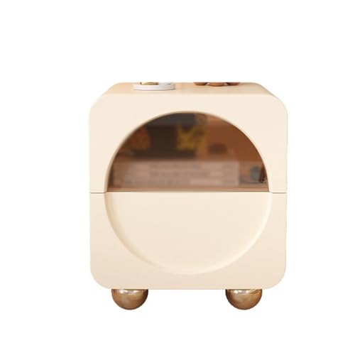 EINES Veladores Mesita de Noche pequeña, gabinete de Almacenamiento de Dormitorio Estilo Crema de Lujo Ligero, mesita de Noche Creativa y de Moda