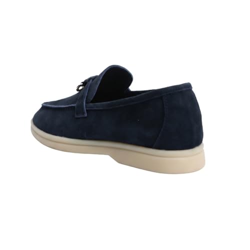 Image of Women's Summer Charms Suede Loafers - Premium Sheepskin Unlined Upper,Classic or Styles with Metal Detail for Casual, Office, Travel & All Day Wear