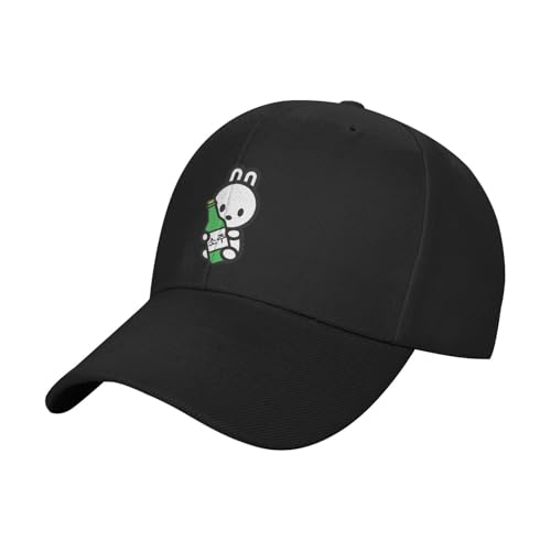 Canadian Flag Maple Leaf Truck Freedom Funny Soft Baseball Cap Perfect for Adding a Playful Touch to Your Outfits, Bunny Rabbit Soju Korean Drink, One Size