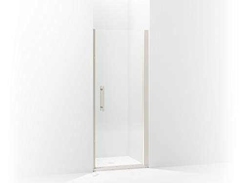 Sterling 5698-33N-G05 Finesse Peak Frameless Pivot Shower Door with Clear Glass, 33-in W x 67-in H, Nickel
