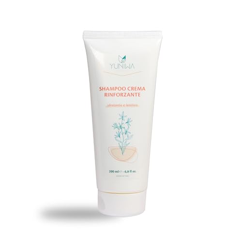 Champú en crema fortalecedora – Para cabellos secos, frágiles, dañados, tratados – Apto para lavados frecuentes – Contra cabellos opacos, encrespados, nudos y puntas abiertas – Calma el cuero