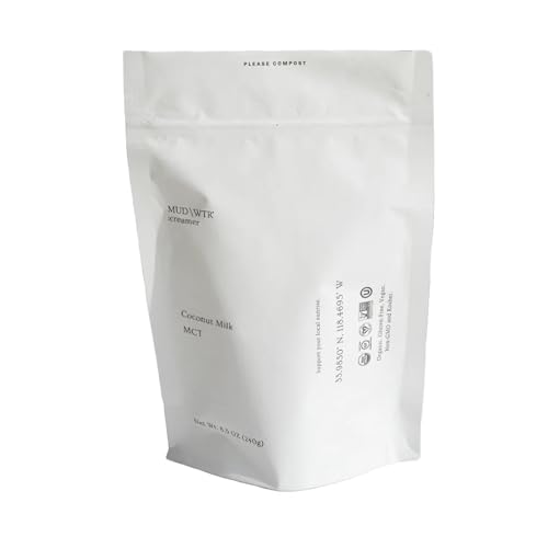MUDWTR Plant-Based Coconut Creamer Powder | MCT Oil & Non-Dairy Coffee Creamer Powder for MUDWTR, Tea, Regular or Mushroom Coffee | USDA Organic, Kosher, Non-GMO, Gluten & Sugar Free | 30 servings