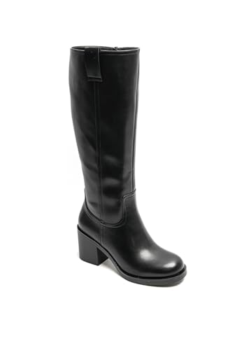 Bottes à talons 7 cm noires pour femmes en mollet 40 cm l'élégance intemporelle