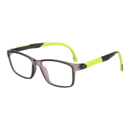 Image of BiBiBear Blue Light Blocking Glasses Bendable Lens Legs for Kids Girls Boys Not Easy to Drop Reduces Eyestrain Self-exchangeable Lenses Green