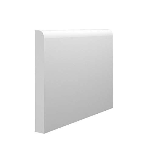 Bullnose MDF Skirting Board - 120mm x 18mm x 4200mm, White Primed (Pack of 5)
