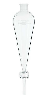 Chemglass CG-1742-G-05 Series CG-1742-G Separatory Funnel with 4 mm Stopcock, Squibb, 27 Outer Stopper Neck, 500 mL