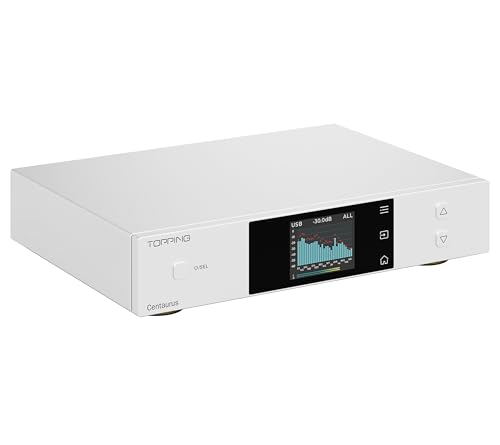 TOPPING Centaurus Fully Balanced R2R DAC with 10-Band PEQ, NOS/OS/Best Mode, Bluetooth LDAC Support, CPLD Jitter Rejection, IIS Input, and Preamp Functionality (Centaurus-Silver)