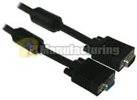 15ft Premium Molded VGA Male to Female Monitor Extension Cable with Ferrites