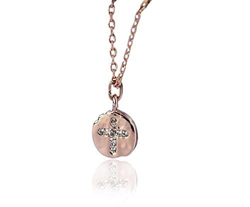 Rose Gold Cross Necklace, Baptism Gift, First Communion Gift, Confirmation Gift, Godchild Gift, Girls Cross Necklace, Cross Pendant