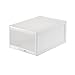 QinWenYan Scatola di Scarpe Scarpa Box Mall Ladies Uomo impilabile Scatola di accumulo di Scarpe in plastica con Porta Chiara per Soggiorno (Colore : White, Size : 25x34.5x16cm)