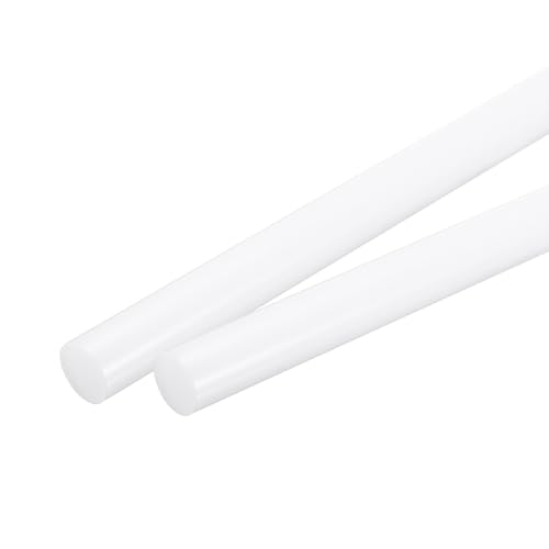 Image of MECCANIXITY ABS Plastic Rod Round Solid Bar 20mm x 400mm White for DIY Model Material, Architectural Model Making, DIY Sand Table, Pack of 2 Pcs