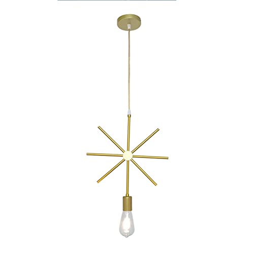 Chandelier nordique simple en cuivre et lampe à suspension unique pour salon