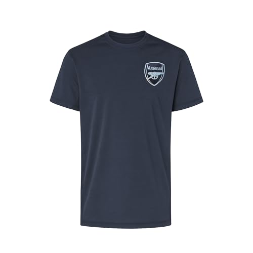 Arsenal F.C. Camiseta gris para hombre, camiseta oficial del Arsenal Crest Football Poly, Multicolor, S