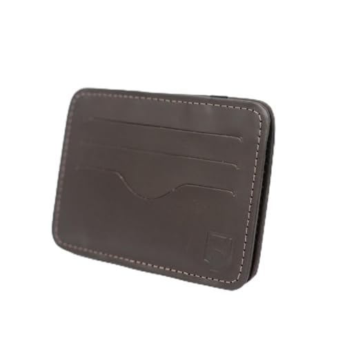 Carteira Masculina Mágica Couro Legítimo Minimalista RFID (Marrom Escuro)