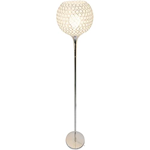 Lámpara de poste minimalista TTDGYYXW de pie con almacenamiento de cristal plateada para salón