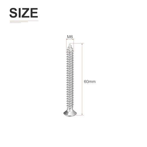 Tornillos para madera acero inoxidable M6x60mm 20 piezas miniatura 2