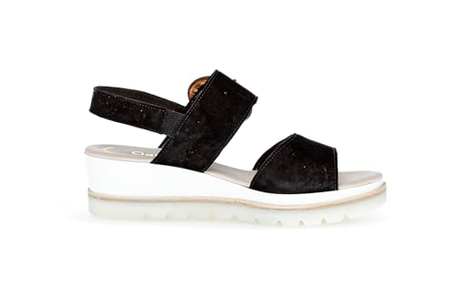 Black Solid Sandal by Gabor USA4