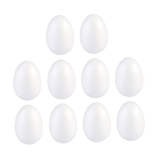 ERINGOGO Huevos de Pascua DIY de Espuma Sólida 8 CM 10 Unidades Blancas para Pintar y Decorar Manualidades Infantiles Accesorios Creativos para Festival de Pascua