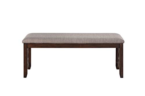 New Classic Furniture Gia Upholstered Dining Bench, Traditional Cherry Finish #TOP1