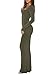 REORIA Womens Fashion Winter Dresses with Sleeves Fall Sexy Party Square Neck Ribbed Bodycon Lounge Long Maxi Dress Olive Green X-Small