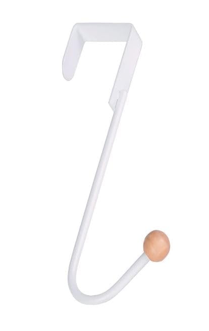 AIMERS Single Over The Door Hook Hanger with Wooden Ball for Hanging Towel Rack, Hats, Robes, Clothes - No Drilling Needed, Removable Door Cloth Hanger Pack of 1-image-16