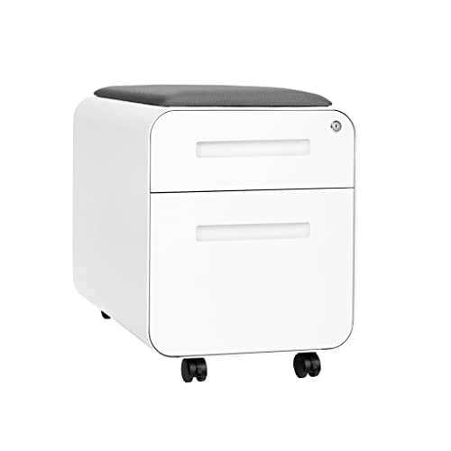 Laura Davidson Furniture STOCKPILE Mini Seated 2 Drawer Mobile File Cabinet with Removable Magnetic...