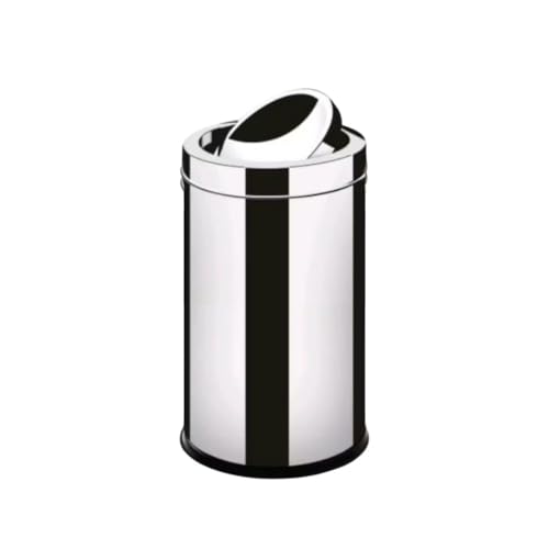 Lixeira com Tampa Basculante em Aço Inox 8 Litros