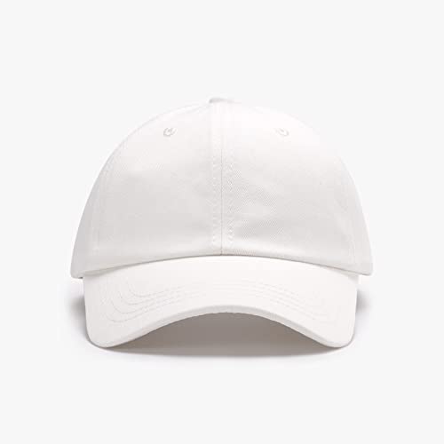 Quanhaigou Low Profile Baseball Cap For Men Women - Cotton Dad Hat-Classic Adjustable Unconstructed Plain Hat (White) #TOP1