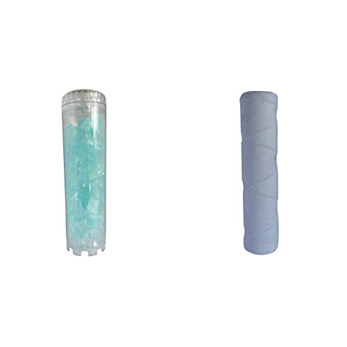 AQUAWATER - 104991 - Cartouche anticalcaire et anticorrosion & 104975 - Cartouche filtrante anti-sédiments bobinée 20 microns - Pout bol de taille standard 9'3/4, pour filtrer les impuretés de l'eau