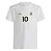 adidas Lionel Messi #10 Argentina National Team Men's Player Name & Number T-Shirt (White, Large)