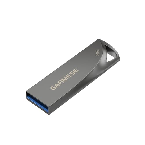 GARMESE Metal USB Flash Drive with Keychain Portable Memory Stick 64GB 1 Pack