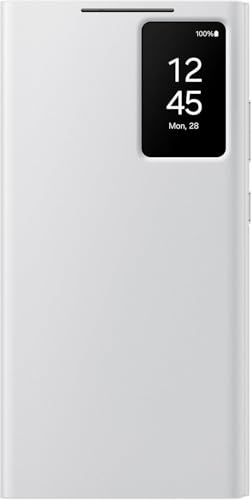 Image of Ultra-Hybrid for Samsung Galaxy S24 Ultra S-View Wallet Case - Protective Leather Cover with Smart Screen Display, Tap Control, Slim Design, and Built-in Card Holder Pocket Case (White)