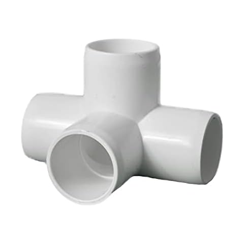 Sustainable Village - PVC Pipe Fittings for Building Furniture and Cool Structures | (1 Inch, 4-Way Elbow, 4) Cover