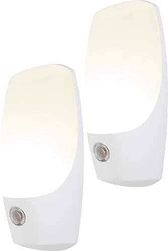 Energizer Automatic Nightlights, 2 Pack, Soft White, Light Sensing, On at Dusk, Off at Dawn, for Kids, Energy Efficient LED, for Hallway, Bedroom, Staircase, Bathroom, 37101, 2 Count