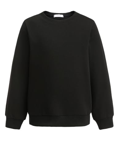 Image of Arshiner Girls Sweatshirt Cotton Basic Jumper for 11-12 Years Black