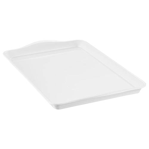 i BKGOO Bandejas Grandes de melamina, tamaño de Bandeja de plástico de Comida rápida Blanco 38.5x24 cm